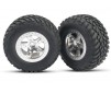 Tires & wheels, assembled, glued (SCTsatin chrome wheels, (d