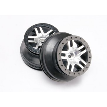 Wheels, SCT Split-Spoke, satin chrome, beadlock style, dual