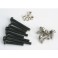 DISC.. Screw set, machine screw & nut set (black) (Tom Cat/ Spirit)