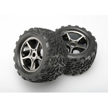 Tires & wheels, assembled, glued (Gemini black chrome wheels