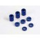 DISC.. Blue-anodized, aluminum spacers (3x6x8mm) (3)/ (3x6x1.5mm) (