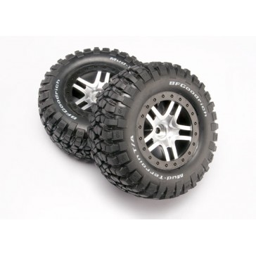 Tire & wheel assy, glued (SCT Split-Spoke, satin chrome whee