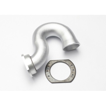 Header, exhaust (tubular aluminum, silver-anodized)/ spring