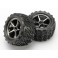 Tires and wheels, assembled, glued (Gemini black chrome whee