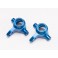 Steering blocks, aluminum, left & right (blue-anodized)