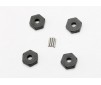 Wheel hubs, hex (4)/ axle pins (1.5x8mm) (4)