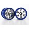 DISC.. Wheels, Geode 2.2 (chrome, blue beadlock style) (12mm hex