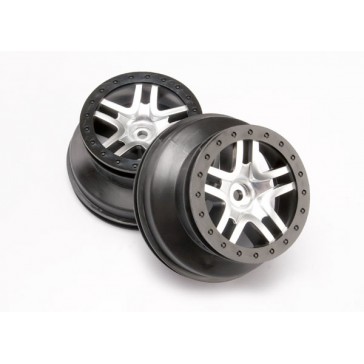 Wheels, SCT Split-Spoke, satin chrome, beadlock style, dual