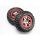Tire & wheel assy, glued (SCT Split-Spoke chrome, red beadlo