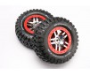 Tire & wheel assy, glued (SCT Split-Spoke chrome, red beadlo