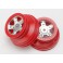 Wheels, SCT satin chrome, red beadlock style, dual profile (