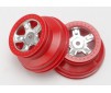 Wheels, SCT satin chrome, red beadlock style, dual profile (