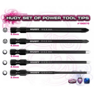 Set Of Power Tool Tips 2.0, 2.5, 3.00mm + 4.0, 5.8 Phillips, H190070