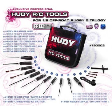 HUD190003 Hudy Tool Set w/Carrying Bag 1/8 Off-Road 