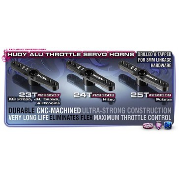 ALU THROTTLE SERVO HORN 1-8 OFF-ROAD HITEC - 24T (M3 THREAD), H293508