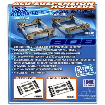 XB808 Alu Front Lower Susp. Holders Set Swiss 7075 T6 (7mm)