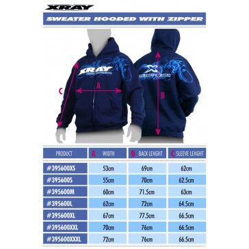 SWEATER HOODED WITH ZIPPER - BLUE (L)
