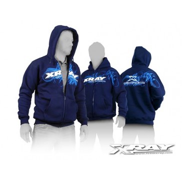 SWEATER HOODED WITH ZIPPER - BLUE (XXL)