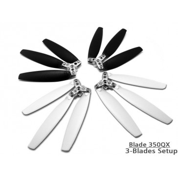 DISC.. 350QX Tri-Blades Prop set ( 4 Blade Grips, 12 Blades)