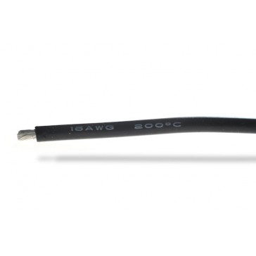 Fil silicone  16AWG (1,32mm²) noir - 1m