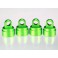 Shock caps, aluminum (green-anodized) (4) (fits all Ultra Sh