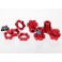 Wheel Hubs, splined, 17mm (red-anodized)(4)/wheel nuts, spli