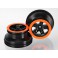 Wheels, SCT black, orange beadlock style, dual profile (2.2