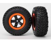 Tires & wheels, assembled, glued (SCT black, orange beadlock