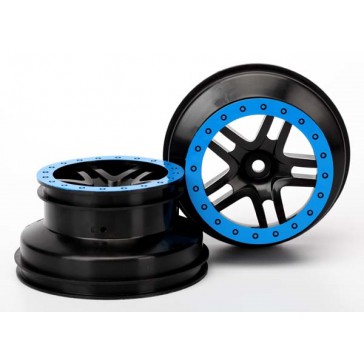 Wheels, SCT Split-Spoke, black, blue beadlock style, dual p