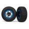 Tire & wheel assy, glued (SCT Split-Spoke, black, blue beadl