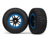 Tire & wheel assy, glued (SCT Split-Spoke, black, blue beadl