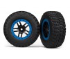 Tire & wheel assy, glued (SCT Split-Spoke, black, blue beadl