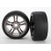 Tires & wheels, assembled, glued (split-spoke, black chrome