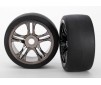 Tires & wheels, assembled, glued (split-spoke, black chrome