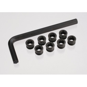 Aluminum caps, pivot ball (threaded aluminum, hard-anodized