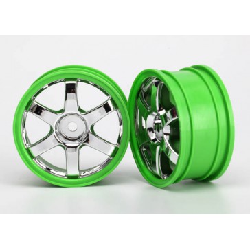 Wheels, Volk Racing TE37 (chrome/green) (2)