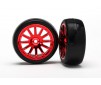 12-Sp Red Wheels, Slick Tires Tires & Wh