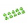 DISC.. DISC.. Aluminium Nylstop Nut M3 - Flanged - Green - 10 pcs