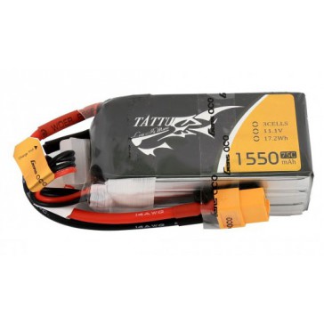 LiPo 3S1P 11,1V 1550mAh 75C 72x33x26mm 135.6g (XT-60) for FPV