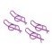 DISC.. SMALL LOCKING BODY PINS (4) METALLIC PURPLE