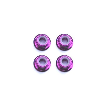 M3 PURPLE FLANGED LOCKNUTS (4PCS)