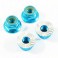 M4 BLUE SERRATED ALUMINIUM LOCKNUTS 4pcs