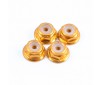 M2 GOLD FLANGED LOCKNUTS 4PCS