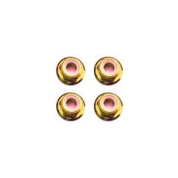 M3 GOLD FLANGED LOCKNUTS (4PCS)