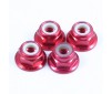 M4 RED FLANGED LOCKNUTS 4PCS