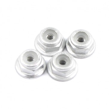 M2 SILVER FLANGED LOCKNUT 4PCS