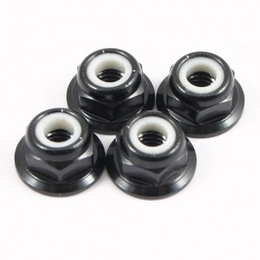 M4 BLACK FLANGED LOCKNUTS 4PCS