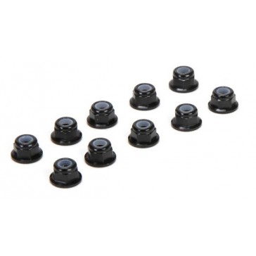 M3 Flanged Aluminum Lock Nuts, Black (10)