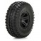 DISC.. FR Tire, Premount, Black Wheel (2): 1:10 AMP DB