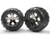 Tires & wheels, assembled, glued (2.8) (All-Star black chrom